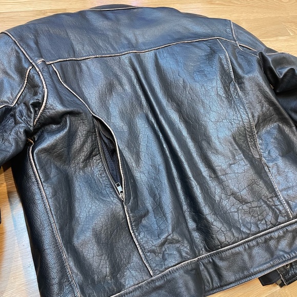 Men’s Leather Motorcylce Jacket size M Medium cafe Racer - Picture 2 of 10
